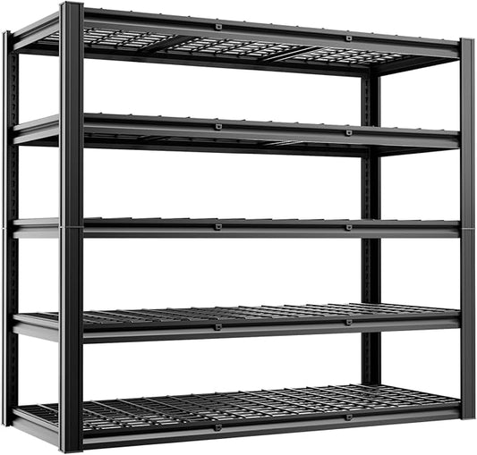 5-Tier 60”W x 24”D x 78”H Garage Shelving Adjustable Metal Storage Shelves by cynnda