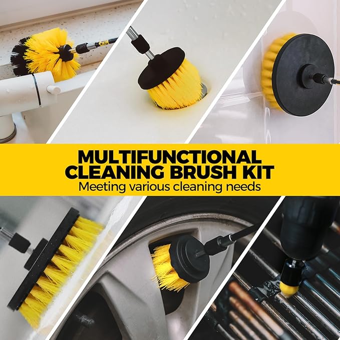 Holikme 11 Piece Drill Brush Attachment Set Scouring Pads Power Scrubber Brush - Image 2