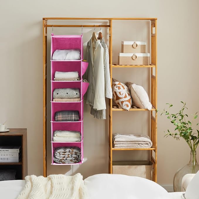 YOUDENOVA Hanging Closet Organizer and Storage, 6-Shelf Closet Hanging Storage - Image 4