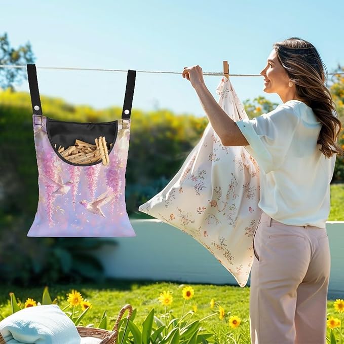 Clothespin Bag for Outdoor Laundry Clothesline and Clothes Pin Holder - Image 2