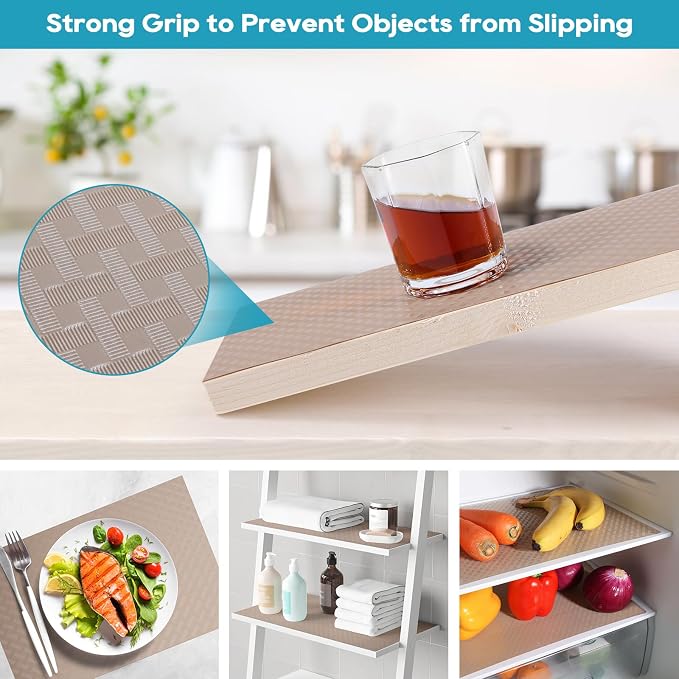 Beige Shelf Liners for Kitchen Cabinets Refrigerator Liners Waterproof & - Image 6