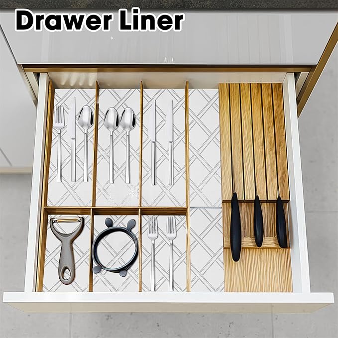 Drawer and Shelf Liners for Kitchen Cabinets Non-Adhesive Cabinet Liners Strong - Image 7