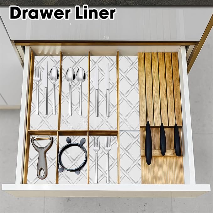 Drawer and Shelf Liner for Kitchen Cabinets Non-Adhesive, Non-Slip Cabinet - Image 7