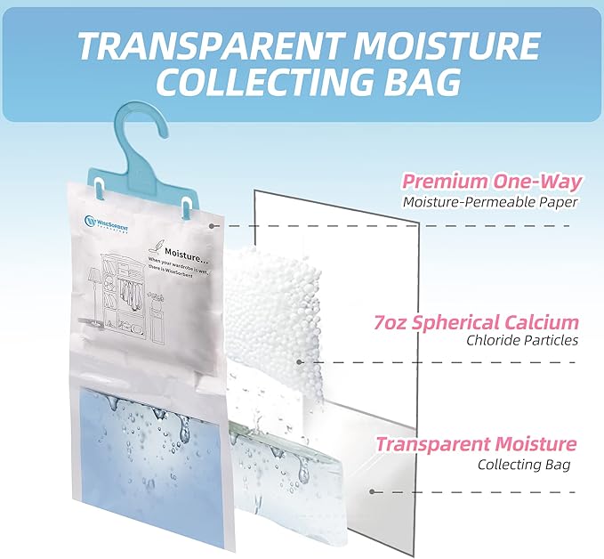 12 Pack Moisture Absorber Refill Hanging Bags, Moisture Absorber Packets - Image 5
