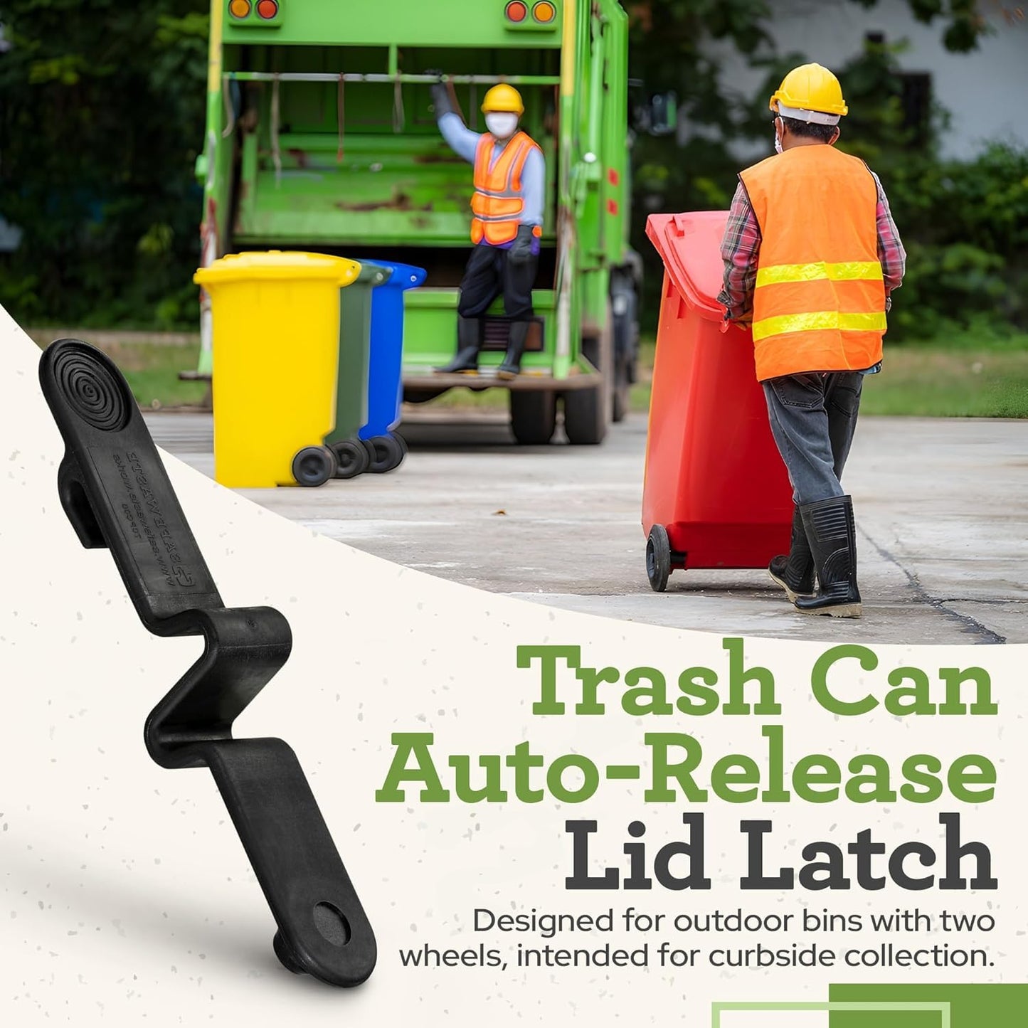 Push Clip Trash Can Locks for Animals, Easy to Install, Durable Trash Can Lock for Cart Lid Security, 28-96 Gallon Garbage Can Lock for Outdoor (Pack of 2)