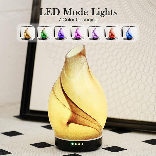 Porseme 150ml Essential Oil Diffuser Glass Color Changing Aroma Air Diffusers - Image 2