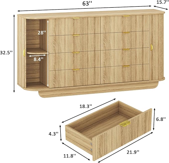 63" Tambour Dresser for Bedroom - Image 2