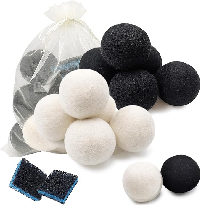 Daily Treasures 2.75"Wool Dryer Balls 12 Pack-Organic Wool Laundry Balls by DailyTreasures