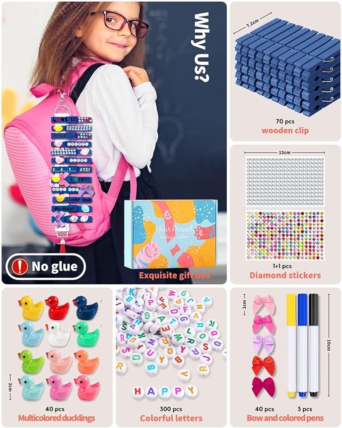Cheer Pins for Backpack Cheer Stuff Kit 70 Blue Colored Clothes Pins - Image 3