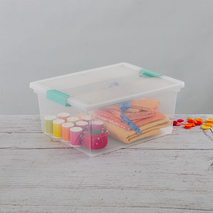 Sterilite 16-Pack Clip Box, Stackable Clear Plastic Bins - Image 8