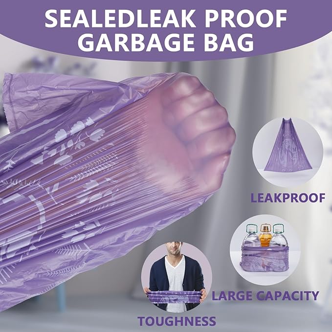 VOK 8 Gallon Trash Bags Drawstring, Medium Trash Bags - Image 5