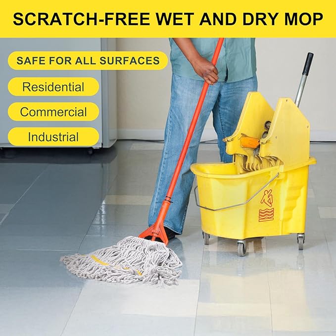 KeFanta 3 Pack Heavy Duty Commercial Mop Head Replacement, Wet Industrial - Image 3