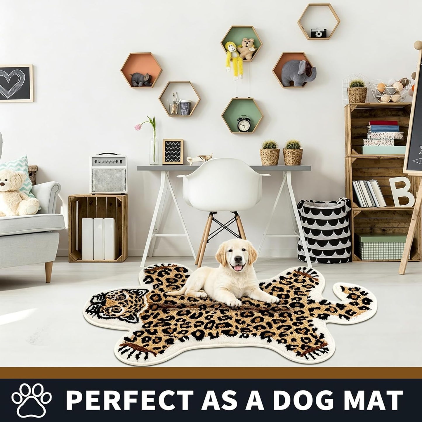 Seek4comfortable Brown Leopard Bath Mat for Bathroom, Cute Cheetah Shaped Rug Non Slip Animal Area Rugs Absorbent Bathtub Rug Washable Plush Shower Rugs, 24x40 Inch