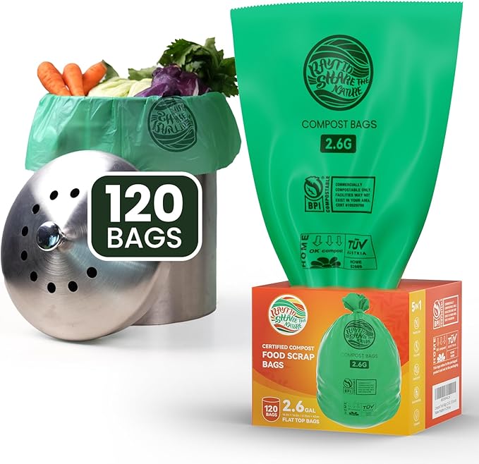 RAYTID Compostable trash Bags 2.6 Gallon Compost Bags by RAYTID