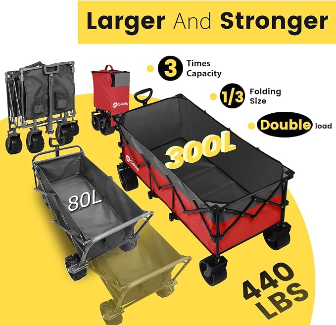 Sekey 48''L Collapsible Foldable Extended Wagon - Image 2