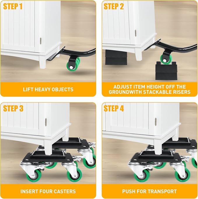 Furniture Movers with 4 Wheels, Heavy Duty Furniture Lift Mover Tool Set with - Image 5