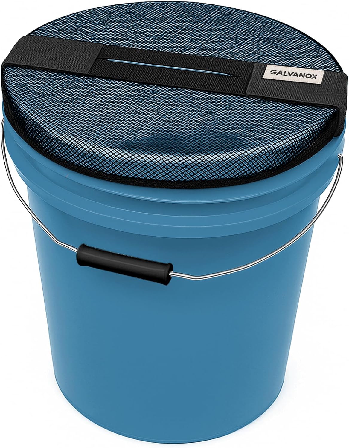GALVANOX Mesh Lid for 5 Gallon Bucket, Compatible with Loadout Buckets - Boat Trash Can Cover for Fishing and Boating