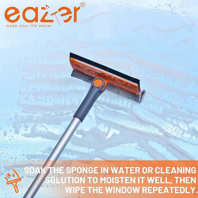 eazer Professional Window Squeegee, 2-in-1 Rotatable Squeegee - Image 4