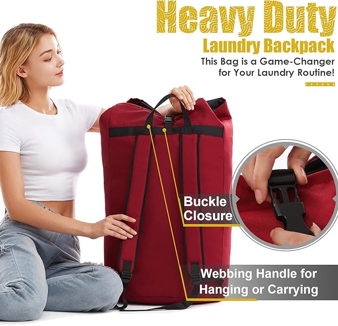 Extra Large Laundry Bag 115L, College Dorm Room essentials, Laundry Backpack Bag - Image 5
