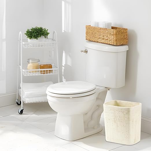Polytree Natural Travertine Textures Bathroom Trash Can 1.8 Gallon Small - Image 7