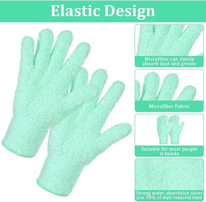 Ouligay Microfiber Gloves for Plant Dusting, Reusable Washable Micro Fiber - Image 4