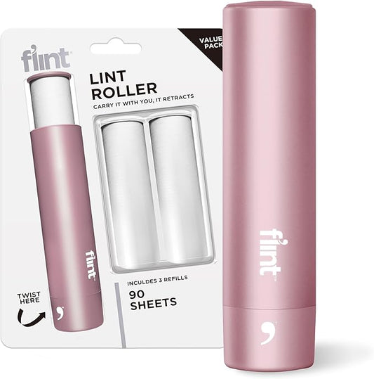 Flint Rose Gold Retractable Mini Lint Roller by Flint
