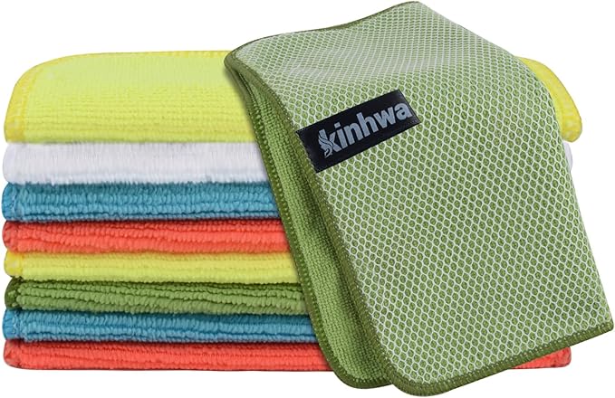 KinHwa Kitchen Washcloths for Dishes Absorbent Microfiber Dish Cloths Quick Dry by KinHwa