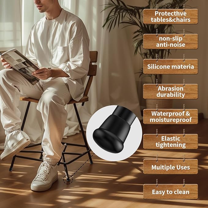 1 Inch Heavy Duty Rubber Chair Leg Caps - Image 5