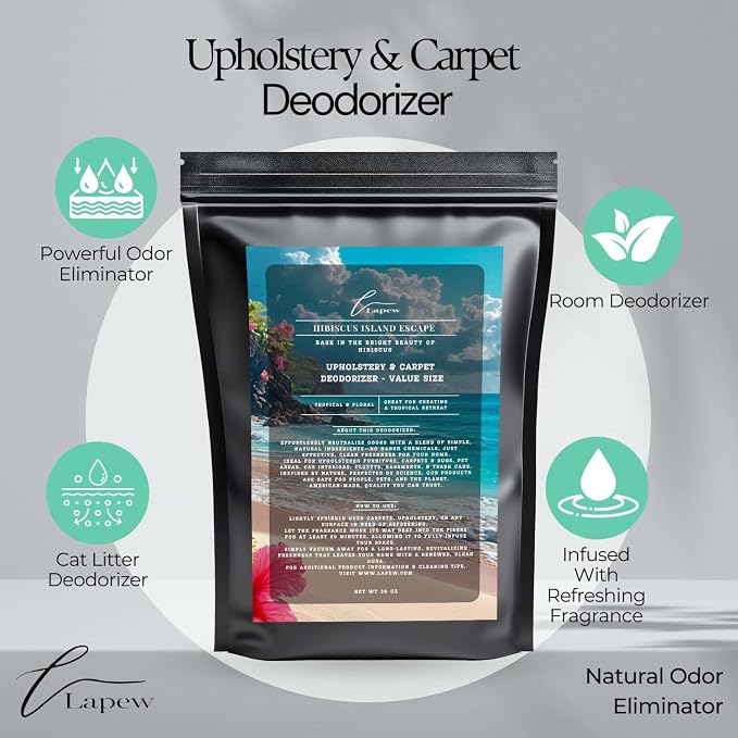 Hibiscus Island Escape Carpet Freshener Powder Refill 36 oz | Powerful Odor - Image 3