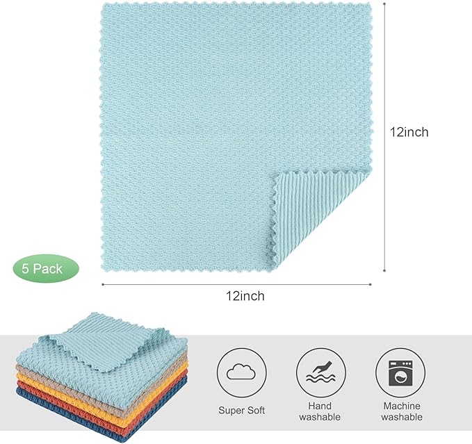 SINLAND Microfiber Dish Cloth for Washing Dishes Rags Best Kitchen Washcloth - Image 2