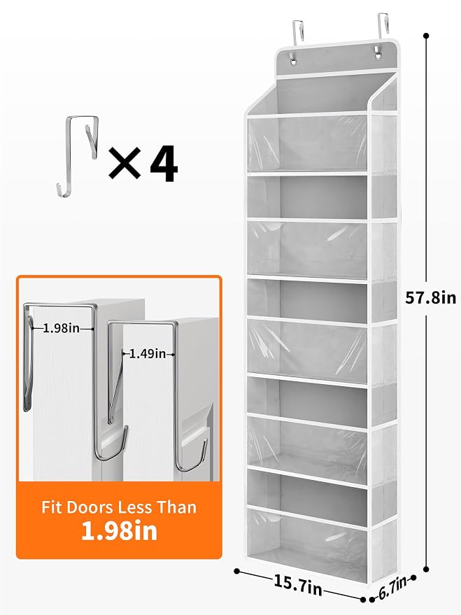 JARLINK 2 Pack Toy Stuffed Animal Storage, Over The Door Organizer W/Clear View - Image 2