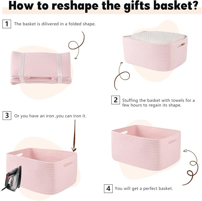 OIAHOMY Storage Basket for Shelves, Closet Cube Storage Bins Baskets for - Image 7