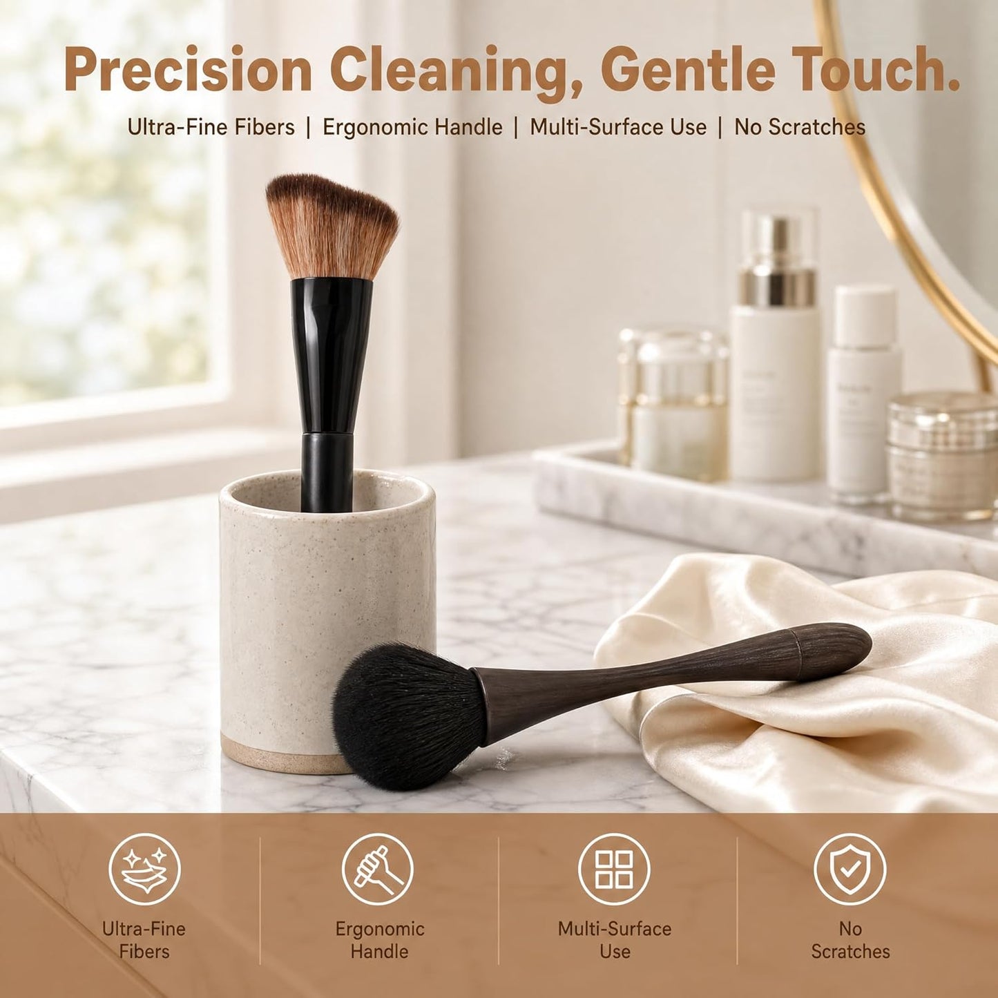 2 Pcs Exquisite Dusting Brush, Small Detailing Brushes, Soft Microfiber Brush for Models, Craf, Collectibles,Computers, Digital Devices, Car Interior, Musical Instruments,Craft, Artwork