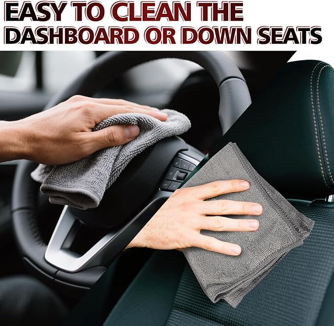 Microfiber Cleaning Cloth 12 Pack, 12.6 x 12.6 inch Microfiber Towels - Image 4