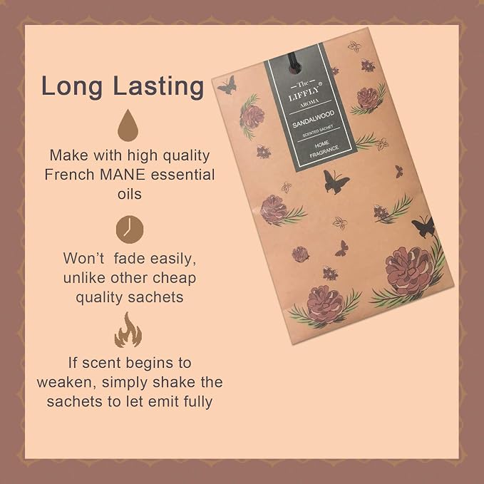 14 Packs Sandalwood Scented Sachets - Image 2