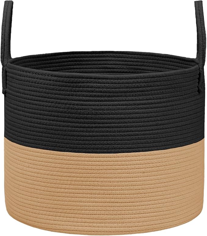 Woven Blanket Basket, 115L Large Rope Storage Bin by JMvicyroam