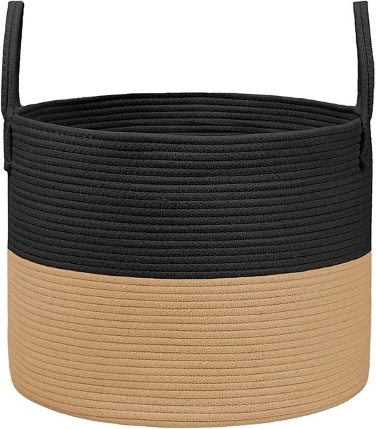 Woven Blanket Basket, 115L Large Rope Storage Bin by JMvicyroam