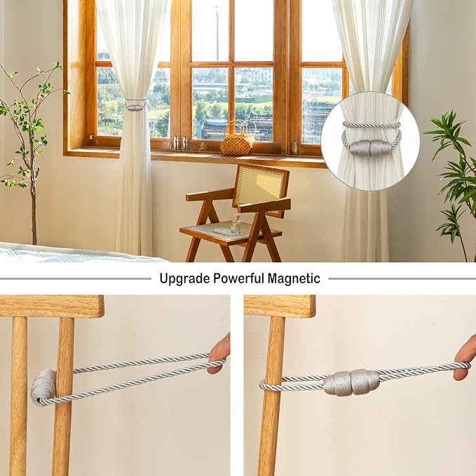 Magnetic Curtain Tiebacks Rope Curtain Tie Backs - Image 4