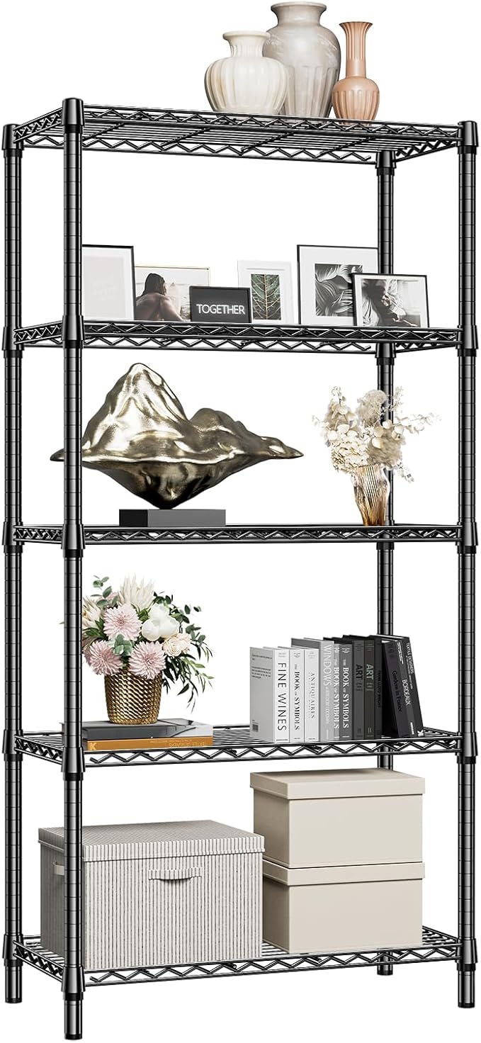 1250 lbs 5 Tier Shelf Metal Storage Shelves Shelving Wire Rack Heavy Duty