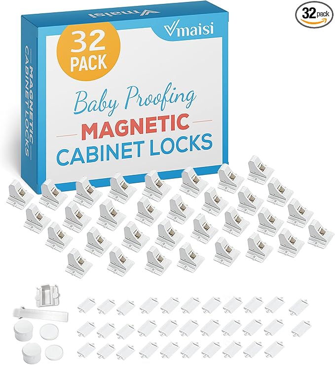 Vmaisi Adhesive Magnetic Locks for Cabinets & Drawers by vmaisi