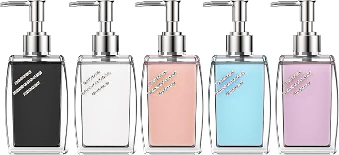 Pink Soap Dispenser with Refillable Plastic Pump - Image 3