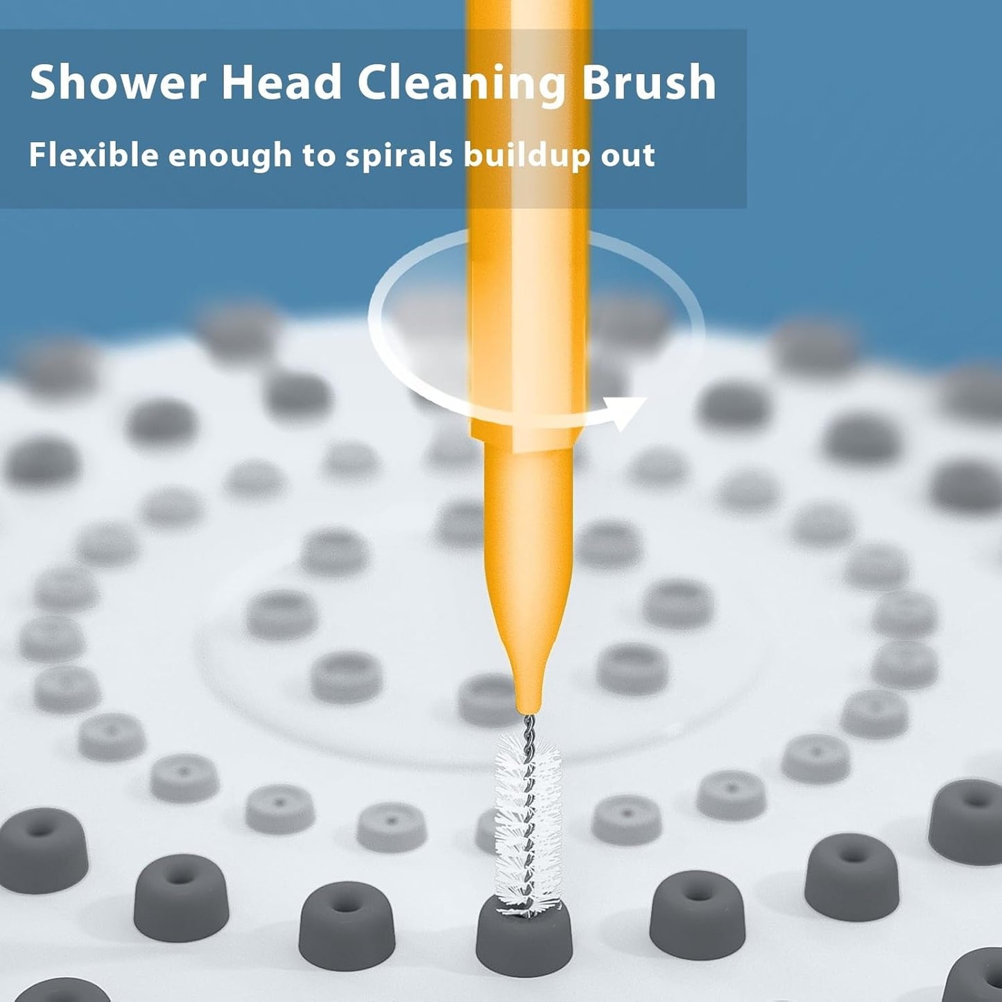 Lumkew Multiplesize Shower Head Cleaner Tool, Shower Head Cleaning Brushes Small Hole, Showerhead Cleaner Picks Unclogging Tiny Nozzle Little Gaps 3D Printer Opening, Orange