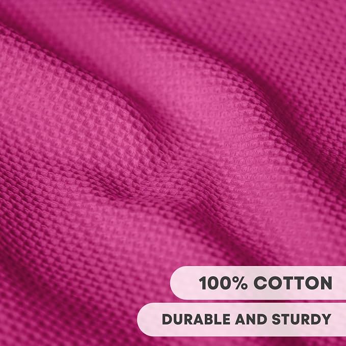Artoid Mode 100% Cotton Rose Red Waffle Weave Kitchen Dish Cloths, 13x28 Inch - Image 3