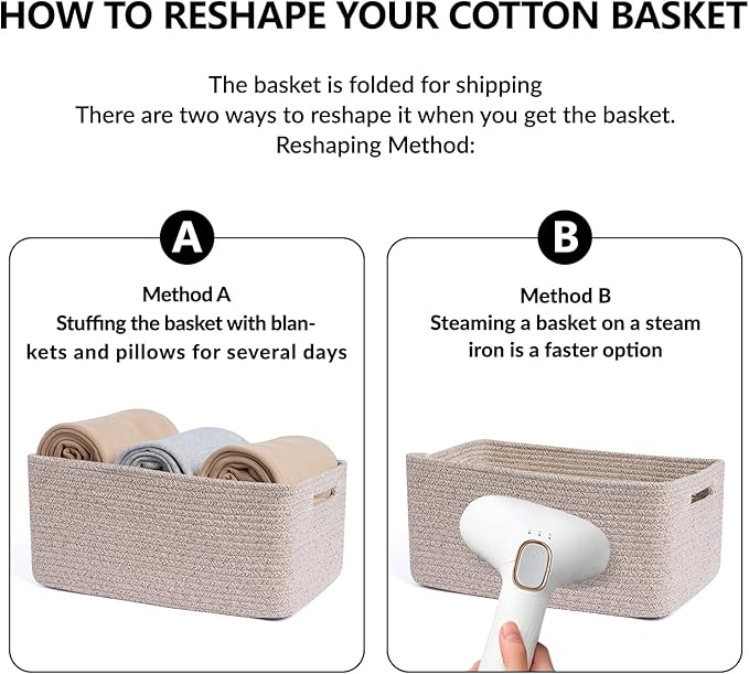 Large Storage Baskets for Shelves, Closet Organizers Bins for Clothes Blanket - Image 7