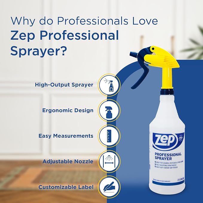 Zep Professional Sprayer Bottle - 32 oz - HDPRO9 - Versatile Adjustable Nozzle - Image 4