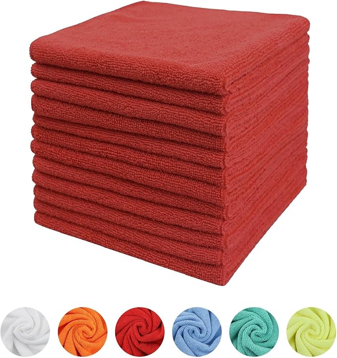 Tricol Clean Microfiber Cleaning Cloth, 12 Pack Ultra-Thick Cleaning Rags by TricolClean