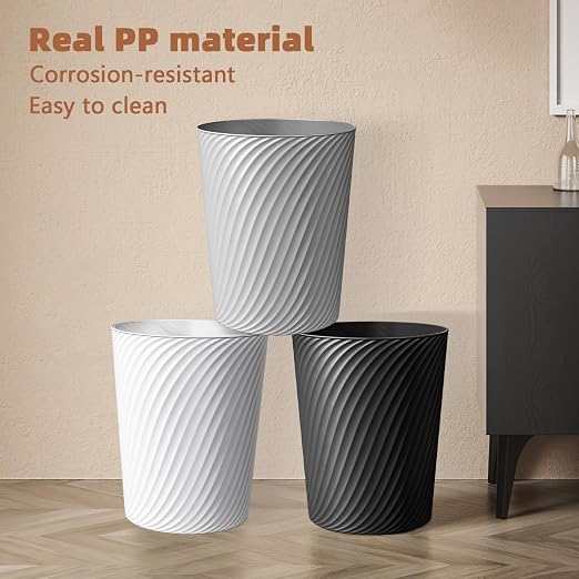 Small Trash Can 3 Pack 1.8 Gallons, Bathroom Trash Can & Garbage Can - Image 2