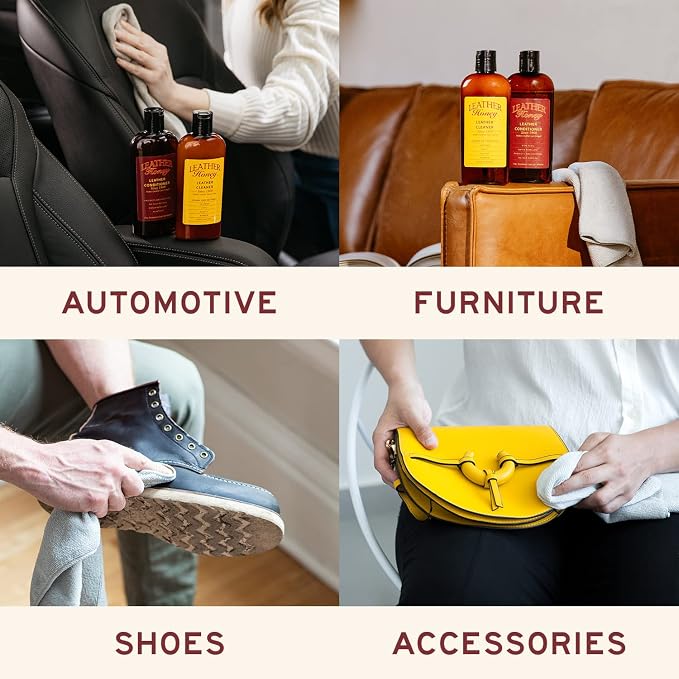 Leather Honey Complete Leather Care Kit Including 8 oz Cleaner and 8 oz - Image 2