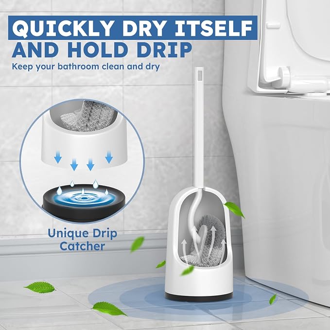 Toilet Brush, 2 Pack Toilet Brush and Holder Set - Image 5