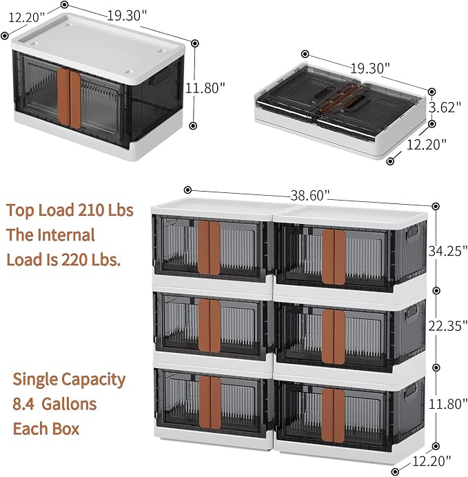 HAIXIN Storage Cabinet, Plastic Shelves Organizer, Folding Storage Box - Image 3